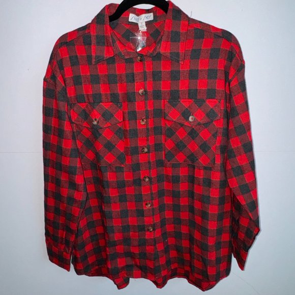 NWT She + Sky Buffalo Plaid Shirt Top - Picture 7 of 12